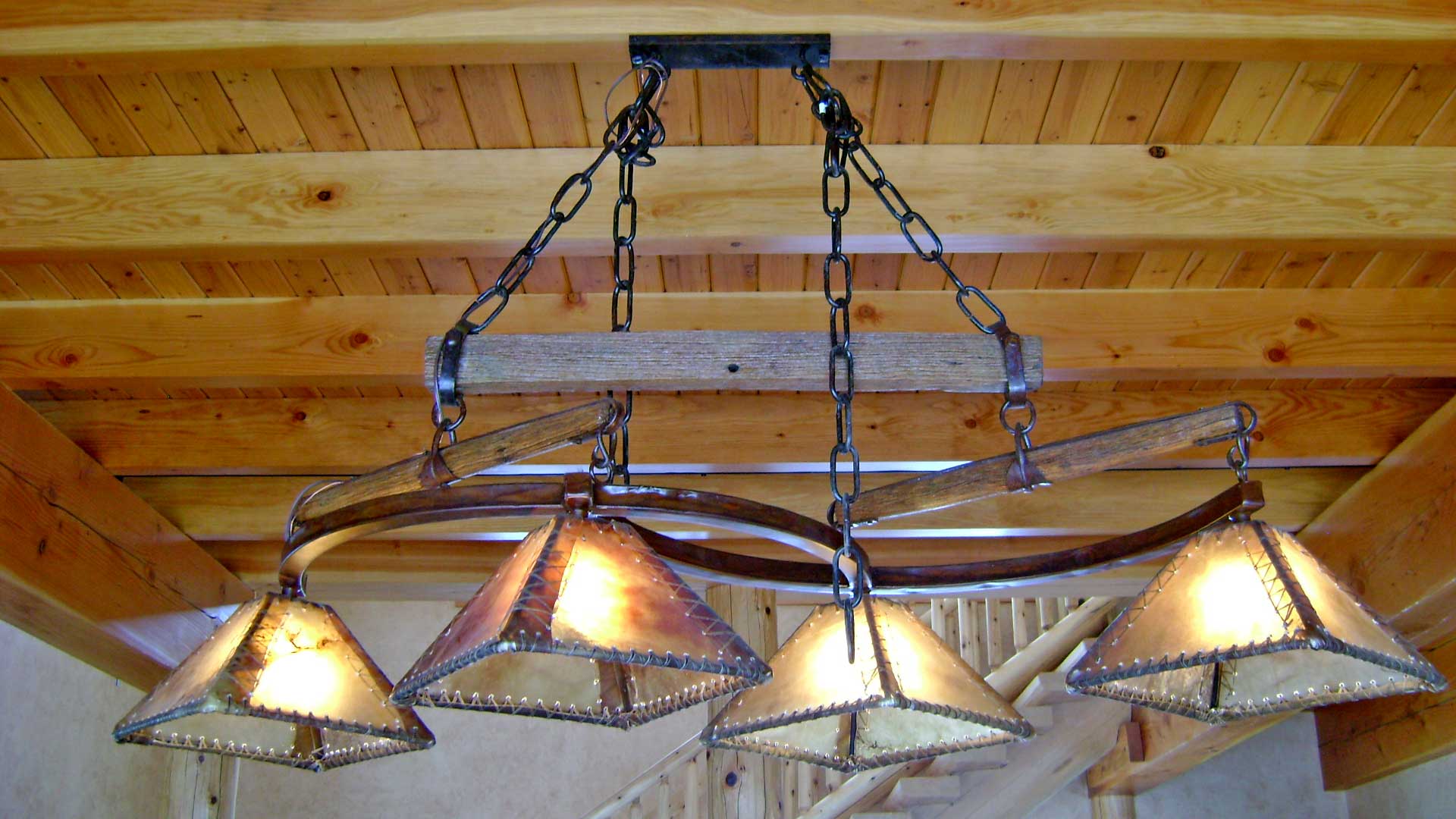 custom wood chandelier maker, sheridan wyoming